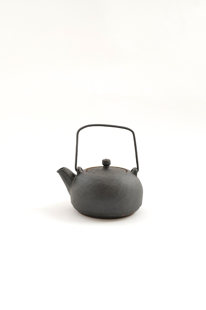Black glazed teapot